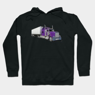 Purple Kenworth Truck pencil Drawing Hoodie